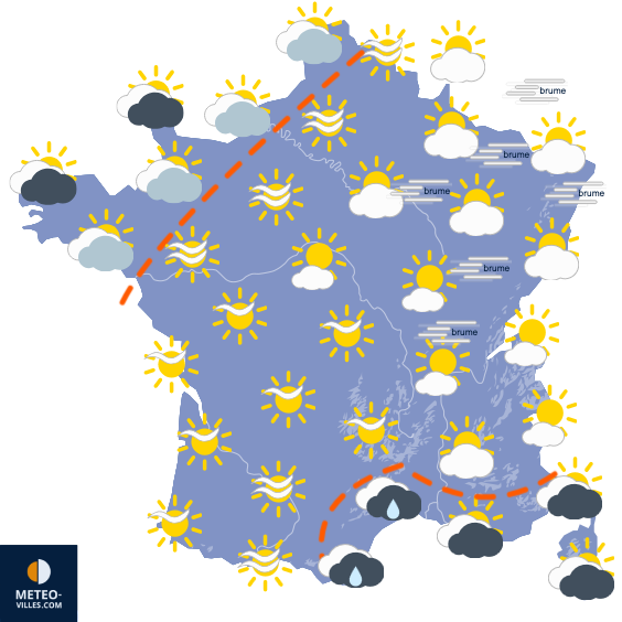 Carte de prévisions du temps du Mercredi 10 décembre 2025