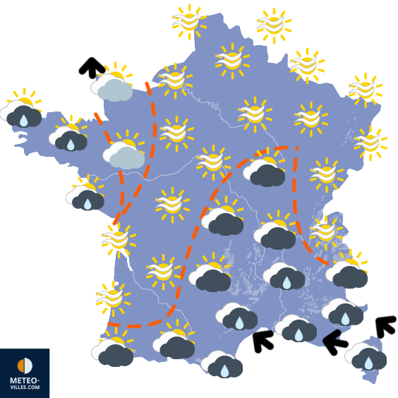 Carte de prévisions du temps du Vendredi 12 décembre 2025