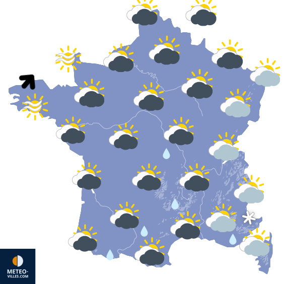 Carte de prévisions du temps du Vendredi 12 décembre 2025