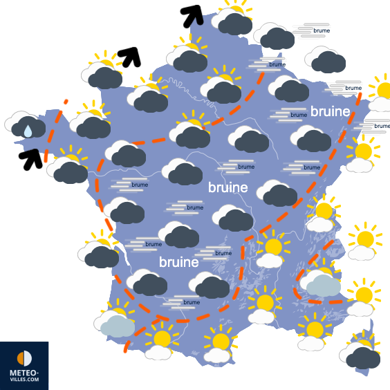 Carte de prévisions du temps du Mercredi 17 décembre 2025