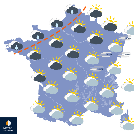 Carte de prévisions du temps du Vendredi 12 décembre 2025