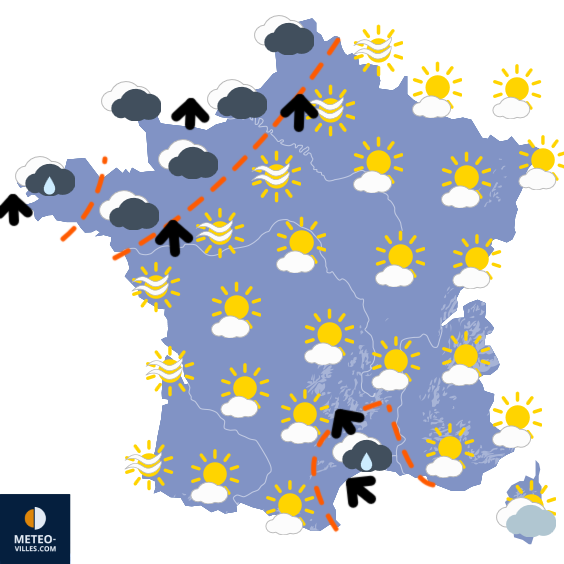 Carte de prévisions du temps du Dimanche 14 décembre 2025