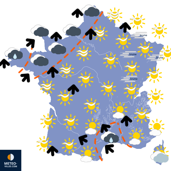 Carte de prévisions du temps du Mardi 16 décembre 2025