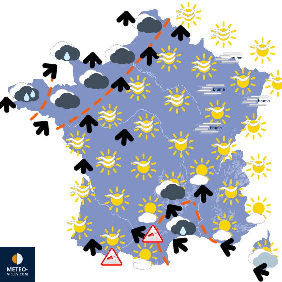 Carte de prévisions du temps du Jeudi 18 décembre 2025