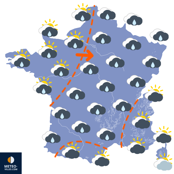 Carte de prévisions du temps du Samedi 13 décembre 2025