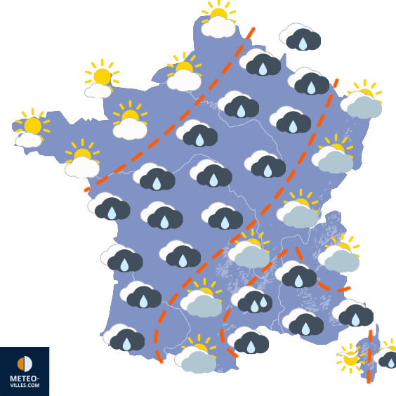 Carte de prévisions du temps du Tuesday, December 16, 2025