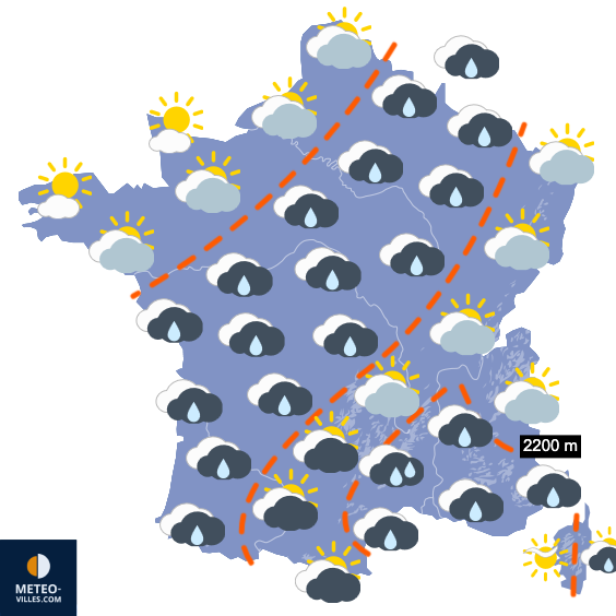 Carte de prévisions du temps du Mardi 16 décembre 2025