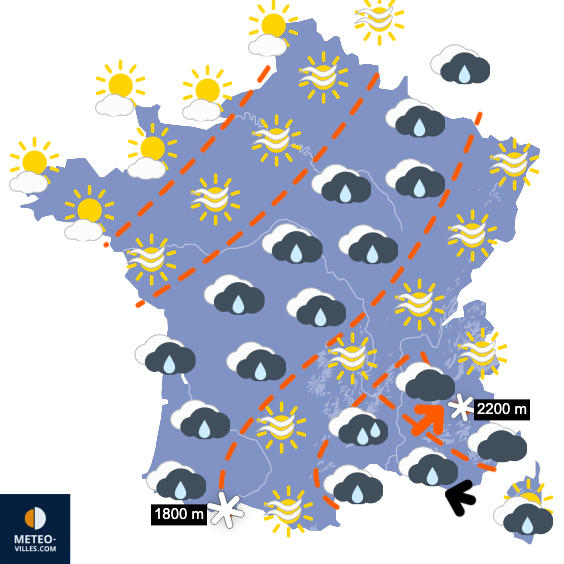 Carte de prévisions du temps du Jeudi 18 décembre 2025