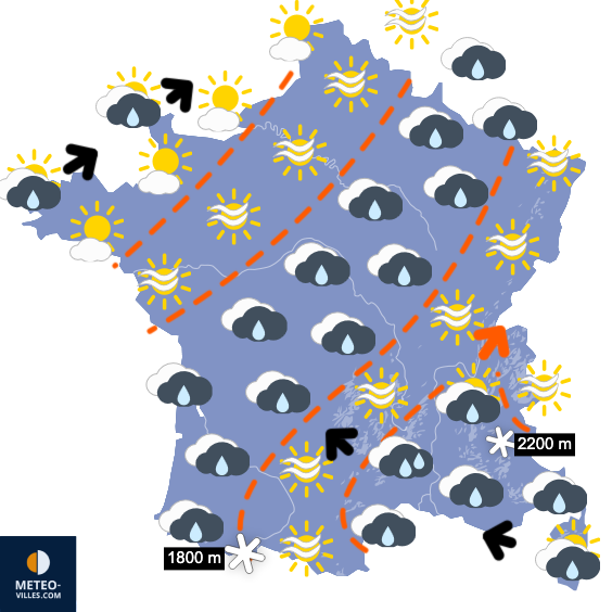 Carte de prévisions du temps du Vendredi 19 décembre 2025