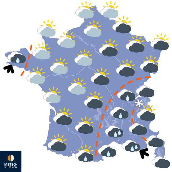 Carte de prévisions du temps du Samedi 20 décembre 2025