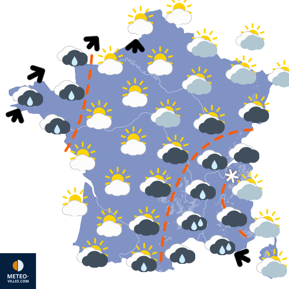 Carte de prévisions du temps du Samedi 20 décembre 2025
