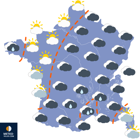 Carte de prévisions du temps du Samedi 20 décembre 2025