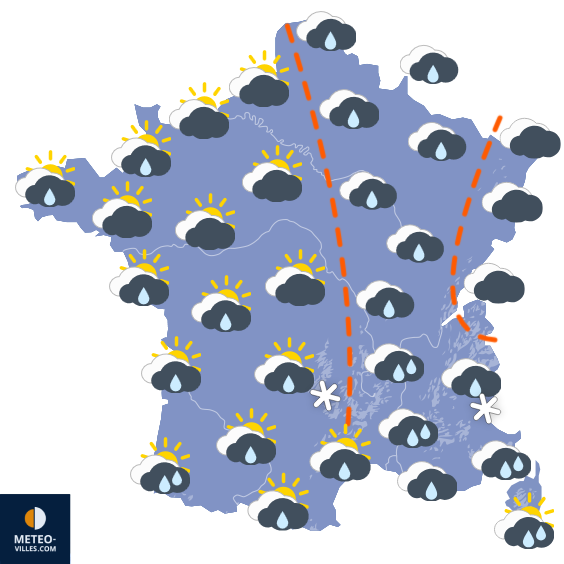 Carte de prévisions du temps du Dimanche 21 décembre 2025
