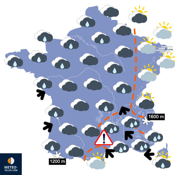 Carte de prévisions du temps du Samedi 20 décembre 2025