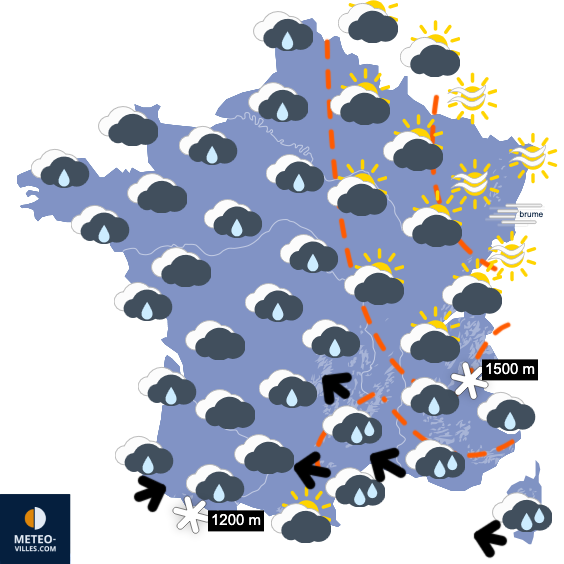 Carte de prévisions du temps du Samedi 20 décembre 2025