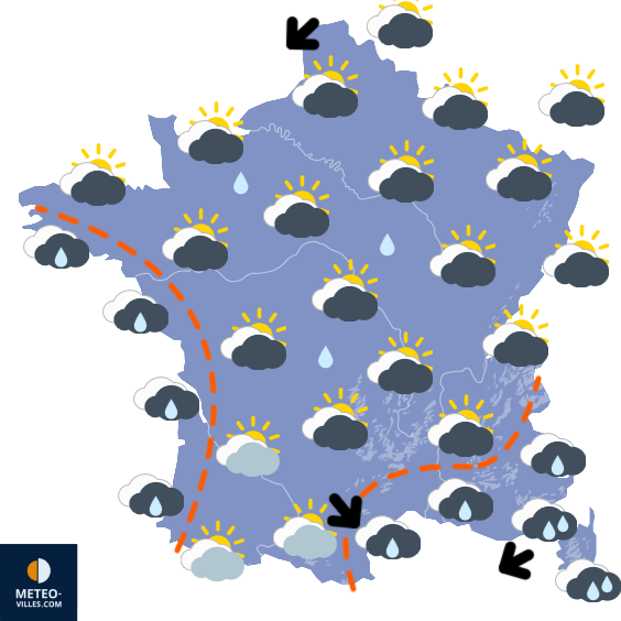 Carte de prévisions du temps du Vendredi 19 décembre 2025