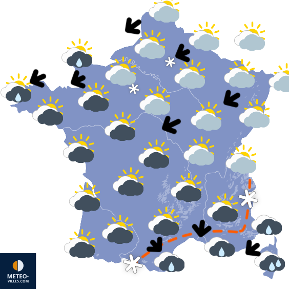 Carte de prévisions du temps du Vendredi 19 décembre 2025