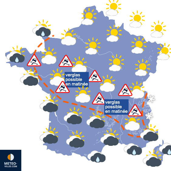 Carte de prévisions du temps du Lundi 22 décembre 2025