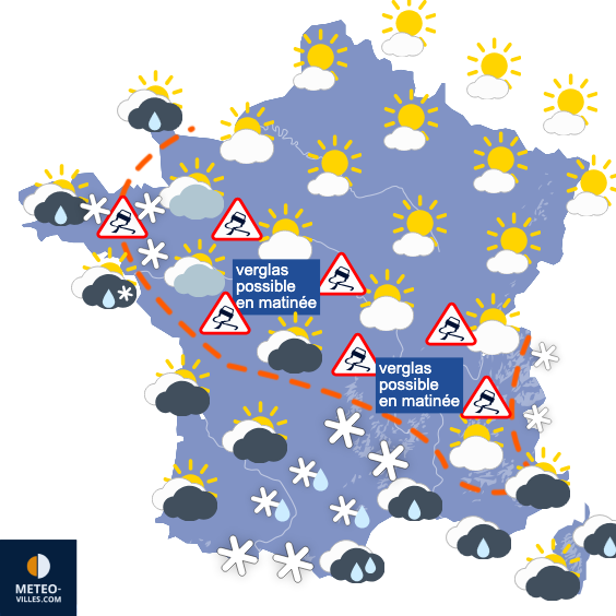 Carte de prévisions du temps du Mardi 23 décembre 2025