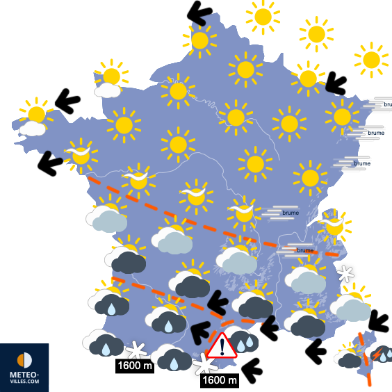 Carte de prévisions du temps du Friday, December 26, 2025