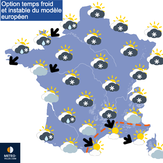 Carte de prévisions du temps du Dimanche 28 décembre 2025