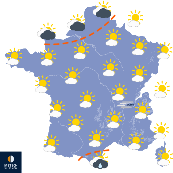 Carte de prévisions du temps du Dimanche 28 décembre 2025