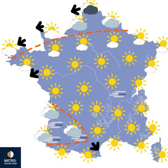 Carte de prévisions du temps du Jeudi 25 décembre 2025