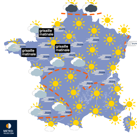 Carte de prévisions du temps du Dimanche 28 décembre 2025