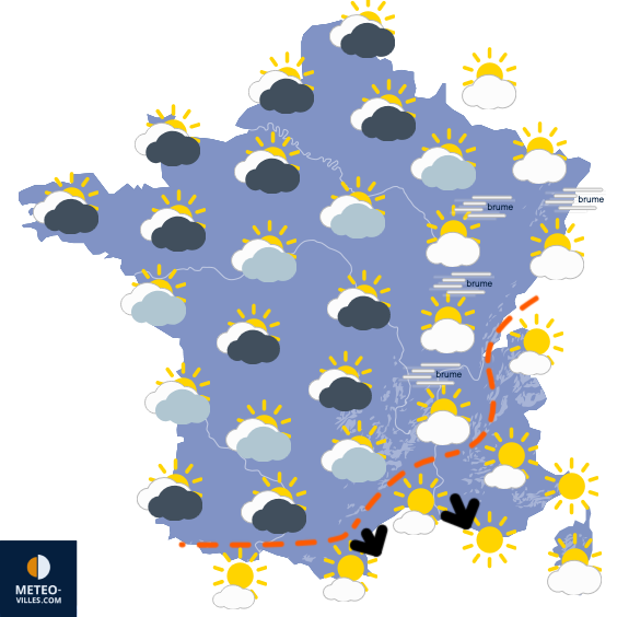 Carte de prévisions du temps du Jeudi 25 décembre 2025