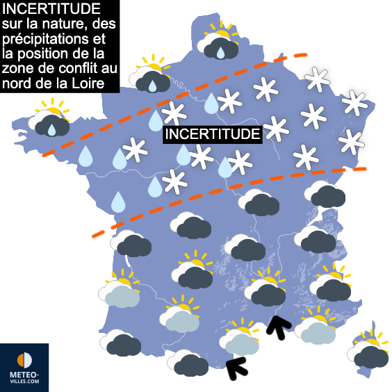 Carte de prévisions du temps du Lundi 29 décembre 2025