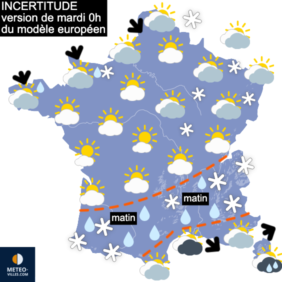 Carte de prévisions du temps du Samedi 3 janvier 2026