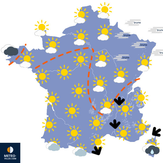 Carte de prévisions du temps du Mercredi 31 décembre 2025
