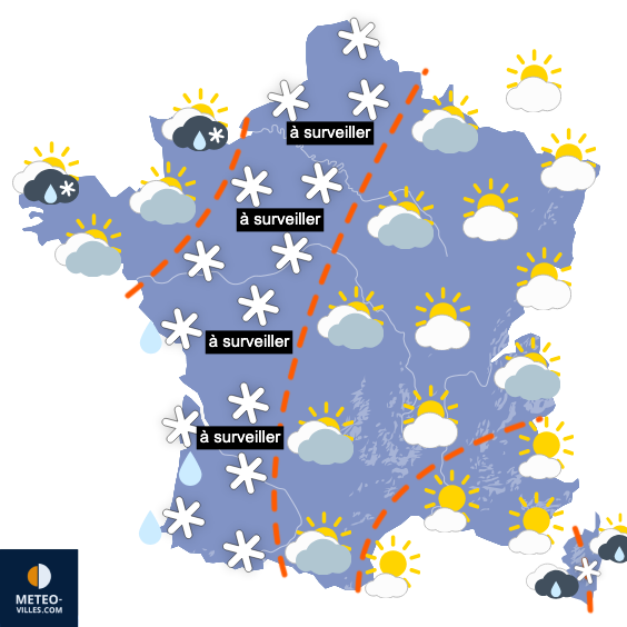 Carte de prévisions du temps du Samedi 3 janvier 2026