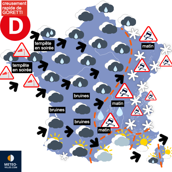 Carte de prévisions du temps du Jeudi 8 janvier 2026