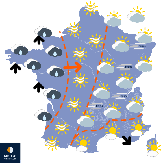 Carte de prévisions du temps du Jeudi 8 janvier 2026