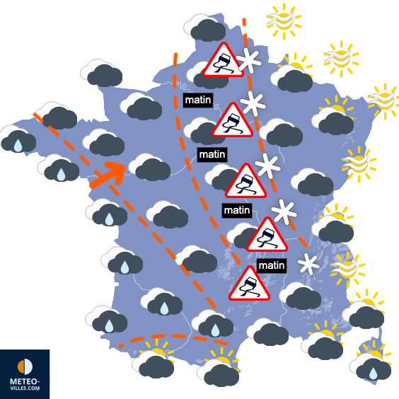 Carte de prévisions du temps du Mardi 6 janvier 2026