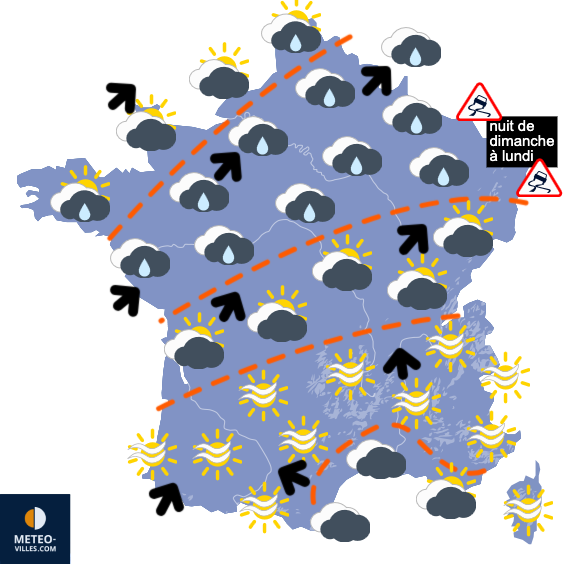 Carte de prévisions du temps du Friday, January 9, 2026