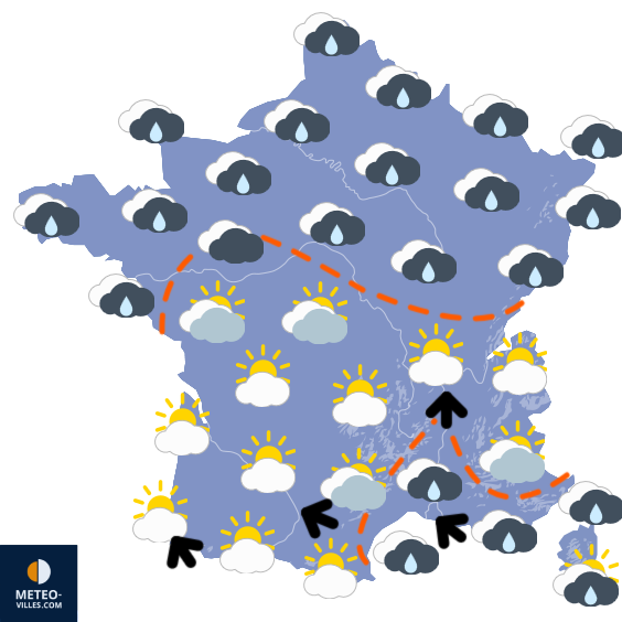 Carte de prévisions du temps du Mercredi 7 janvier 2026