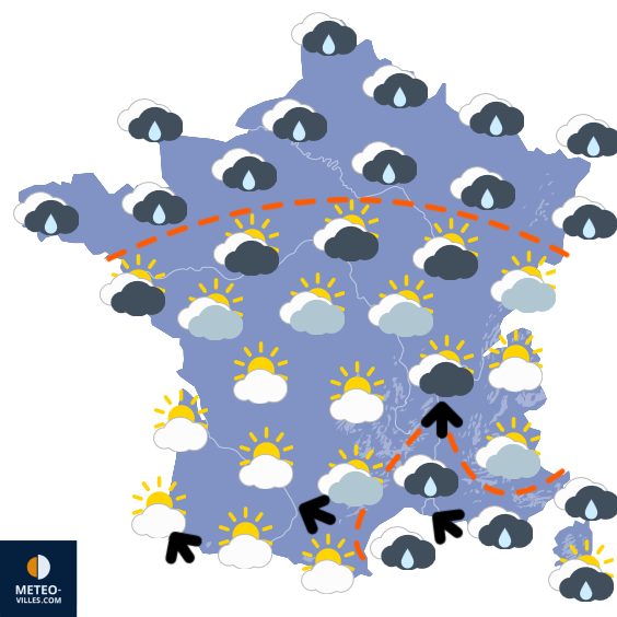 Carte de prévisions du temps du Jeudi 8 janvier 2026