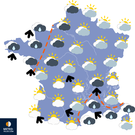 Carte de prévisions du temps du Friday, January 9, 2026