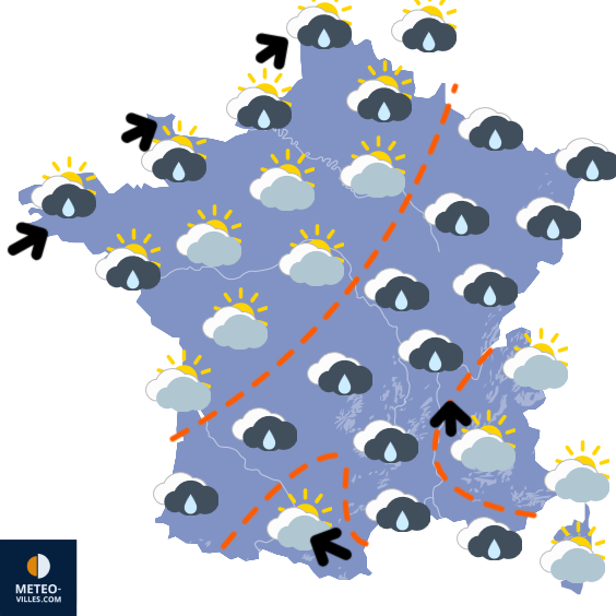 Carte de prévisions du temps du Jeudi 8 janvier 2026