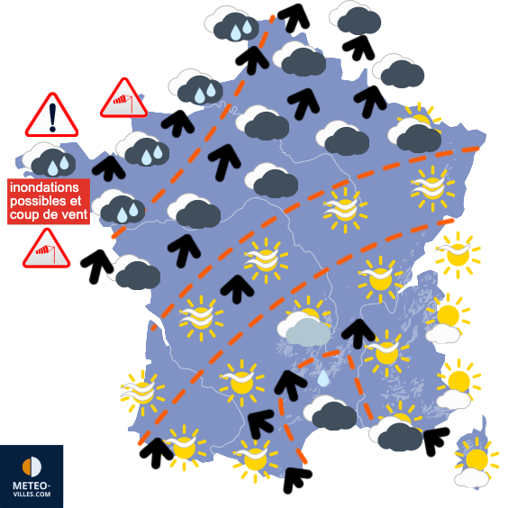 Carte de prévisions du temps du Jeudi 15 janvier 2026