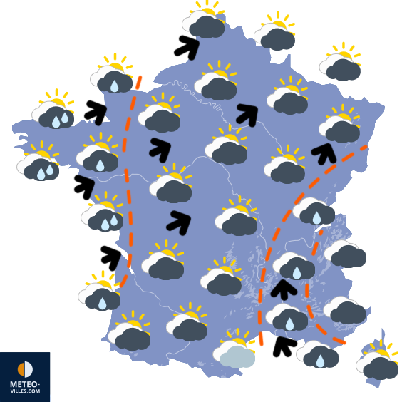 Carte de prévisions du temps du Dimanche 11 janvier 2026