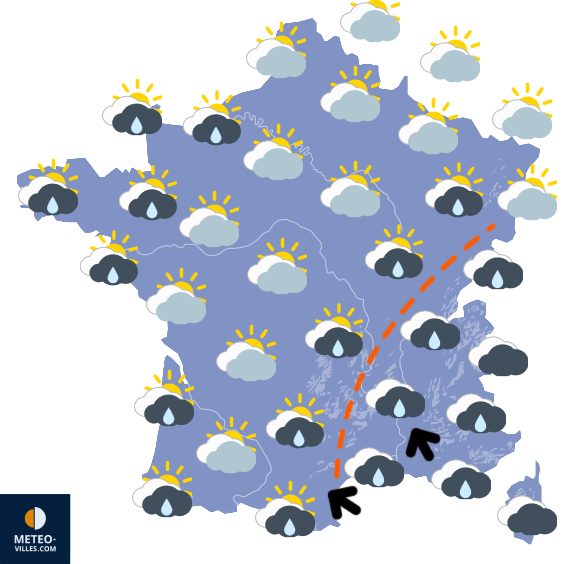 Carte de prévisions du temps du Samedi 17 janvier 2026