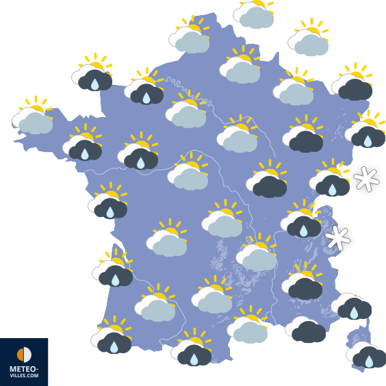 Carte de prévisions du temps du Samedi 17 janvier 2026