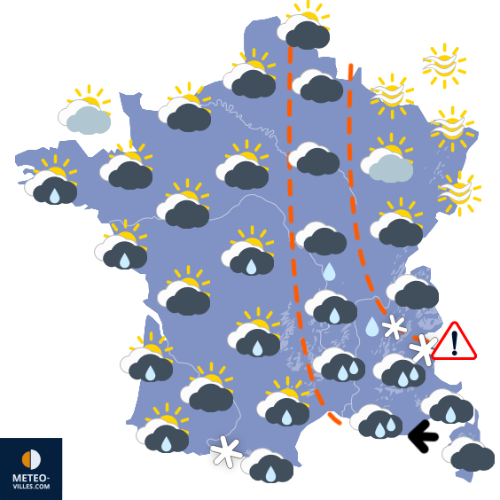 Carte de prévisions du temps du Samedi 17 janvier 2026