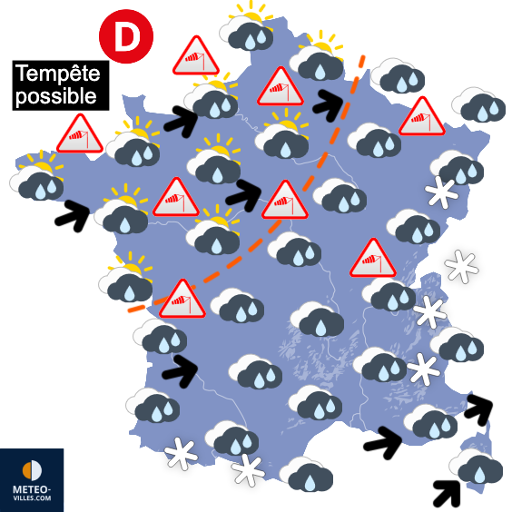 Carte de prévisions du temps du Dimanche 18 janvier 2026