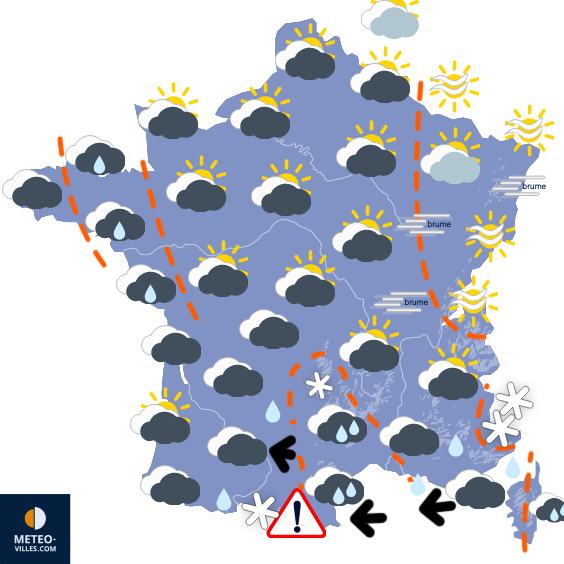 Carte de prévisions du temps du Jeudi 15 janvier 2026