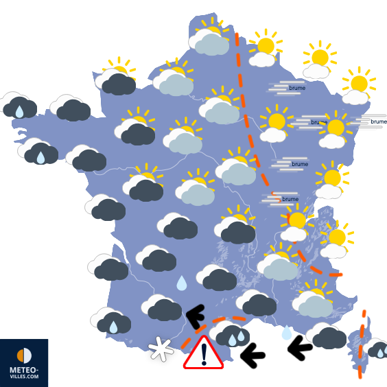 Carte de prévisions du temps du Samedi 17 janvier 2026
