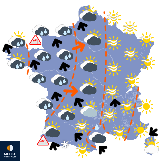 Carte de prévisions du temps du Mardi 20 janvier 2026